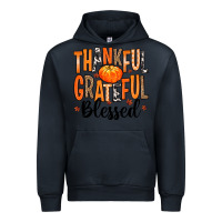 Navy Thankful Grateful Blessed Urban Hoodie - MaliasSmallBusiness