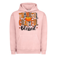 Pigment Salmon Thankful Grateful Blessed Urban Hoodie - MaliasSmallBusiness