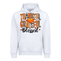 White Thankful Grateful Blessed Urban Hoodie - MaliasSmallBusiness