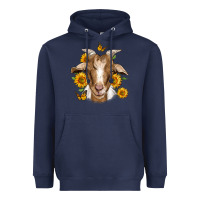 Navy sunflower goat Heavyweight Hoodie - Jasminsmagicworld