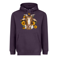 Plum sunflower goat Heavyweight Hoodie - Jasminsmagicworld