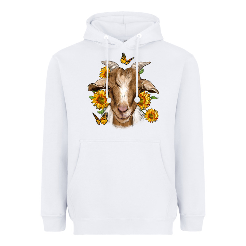 Sunflower Goat Heavyweight Hoodie by Jasminsmagicworld | Teevron