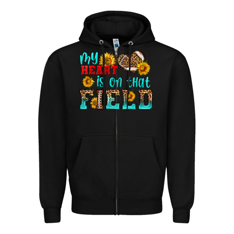 My Heart Is On That Field American Football Zipper Hoodie by HRA Design Shop | Teevron