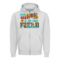 Dove Grey my heart is on that field american football Zipper Hoodie - HRA Design Shop