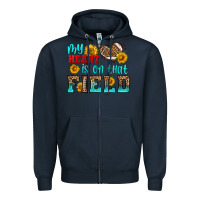 Navy my heart is on that field american football Zipper Hoodie - HRA Design Shop