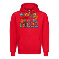 Red my heart is on that field american football Zipper Hoodie - HRA Design Shop