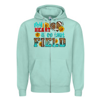 Seafoam my heart is on that field american football Zipper Hoodie - HRA Design Shop