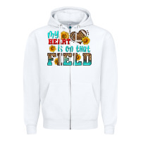 White my heart is on that field american football Zipper Hoodie - HRA Design Shop