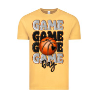 Vintage Mustard game day basketball bal Vintage Tee - MaliasSmallBusiness