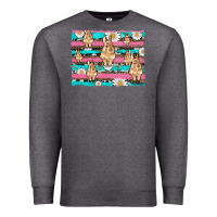 Charcoal Heather easter bunny with daisy and turquoise cowhide leopard  background Premium Sweatshirt - Artiststas