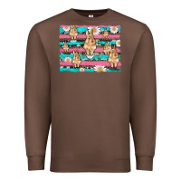 Chestnut easter bunny with daisy and turquoise cowhide leopard  background Premium Sweatshirt - Artiststas