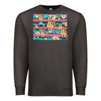Smoke easter bunny with daisy and turquoise cowhide leopard  background Premium Sweatshirt - Artiststas