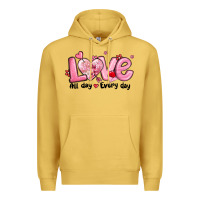 Antique Gold love all day every day Premium Hoodie - MaliasSmallBusiness