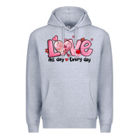 Heather Grey love all day every day Premium Hoodie - MaliasSmallBusiness