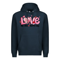 Navy love all day every day Premium Hoodie - MaliasSmallBusiness