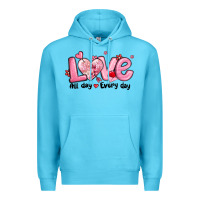 Ocean Blue love all day every day Premium Hoodie - MaliasSmallBusiness
