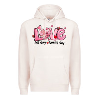Pale Pink love all day every day Premium Hoodie - MaliasSmallBusiness