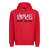 Red love all day every day Premium Hoodie - MaliasSmallBusiness