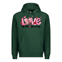 Sports Green love all day every day Premium Hoodie - MaliasSmallBusiness