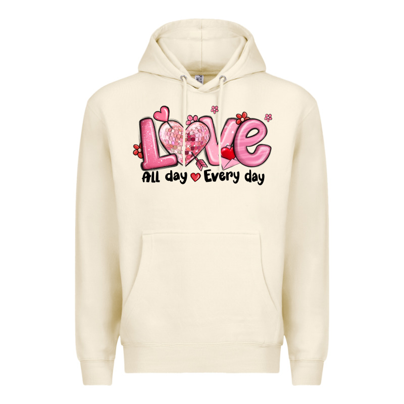 Love All Day Every Day Premium Hoodie by MaliasSmallBusiness | Teevron