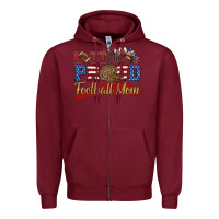 Burgundy loud and proud football mom Zipper Hoodie - HRA Design Shop