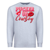 Heather Grey pucker up cowboy Premium Sweatshirt - AdoDesignShop