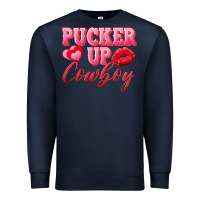 Navy pucker up cowboy Premium Sweatshirt - AdoDesignShop