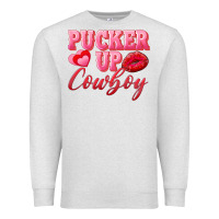 Oatmeal Heather pucker up cowboy Premium Sweatshirt - AdoDesignShop