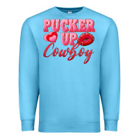 Ocean Blue pucker up cowboy Premium Sweatshirt - AdoDesignShop