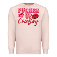 Pale Pink pucker up cowboy Premium Sweatshirt - AdoDesignShop