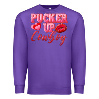 Purple pucker up cowboy Premium Sweatshirt - AdoDesignShop