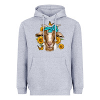 Heather Grey sunflower bandana goat Heavyweight Hoodie - Jasminsmagicworld