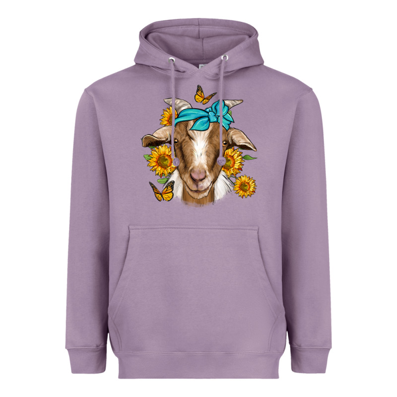 Sunflower Bandana Goat Heavyweight Hoodie by Jasminsmagicworld | Teevron