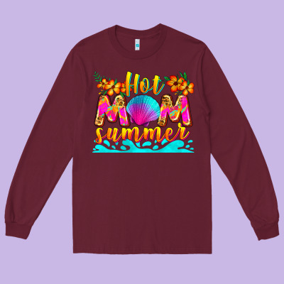 Hot Mom Summer Long Sleeve Tee Designed By Zillion Design Studio