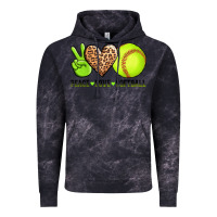 Cloud Black peace love softball Vintage Hoodie - AdoDesignShop