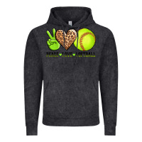 Vintage Black peace love softball Vintage Hoodie - AdoDesignShop