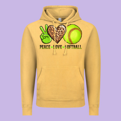 Peace Love Softball Vintage Hoodie Designed By Adodesignshop