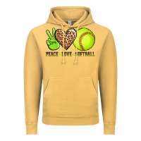 Vintage Mustard peace love softball Vintage Hoodie - AdoDesignShop