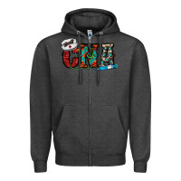 Charcoal Heather cna Zipper Hoodie - CowhideDigitalArt