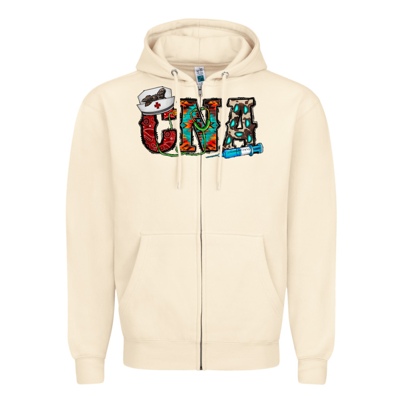 Cna Zipper Hoodie by CowhideDigitalArt | Teevron