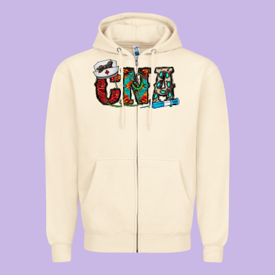 Cna Zipper Hoodie Designed By Cowhidedigitalart