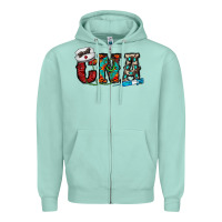 Seafoam cna Zipper Hoodie - CowhideDigitalArt