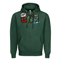 Sports Green cna Zipper Hoodie - CowhideDigitalArt