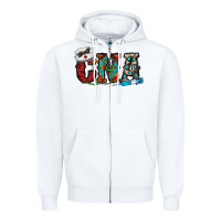 White cna Zipper Hoodie - CowhideDigitalArt