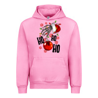 Fuchsia Pink Ho ho ho skeleton Urban Hoodie - NancyCooperArtShop