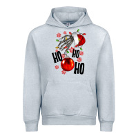 Heather Grey Ho ho ho skeleton Urban Hoodie - NancyCooperArtShop