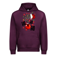 Mauve Wine Ho ho ho skeleton Urban Hoodie - NancyCooperArtShop