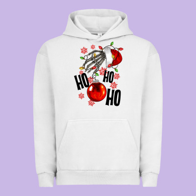 Ho Ho Ho Skeleton Urban Hoodie Designed By Nancycooperartshop