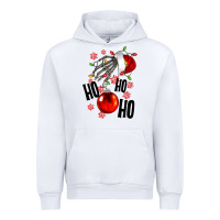 White Ho ho ho skeleton Urban Hoodie - NancyCooperArtShop