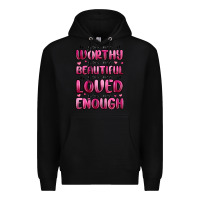 Black you are worthy you are beautiful Premium Hoodie - MaliasSmallBusiness